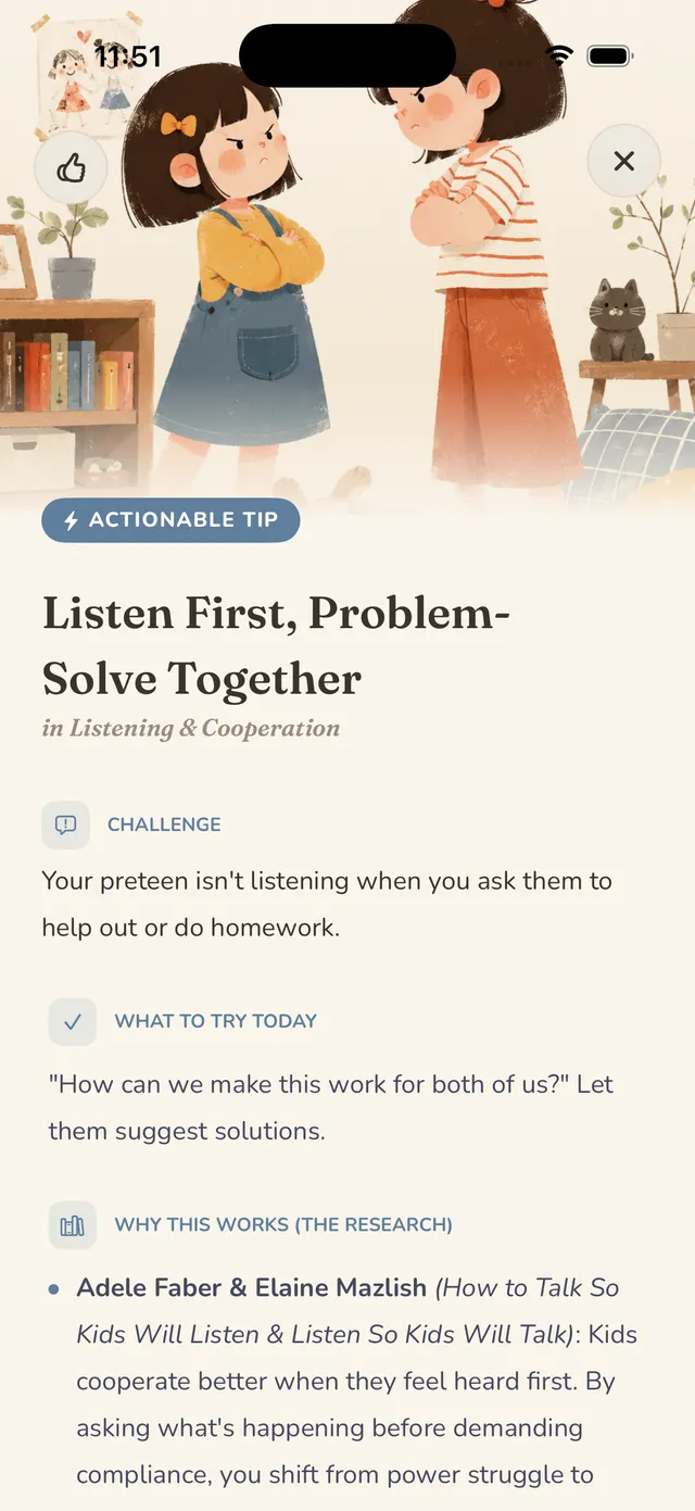 Tip detail — Listen first, problem-solve together