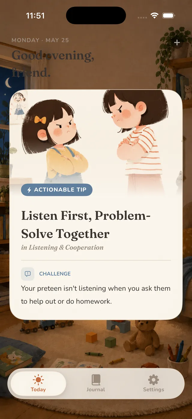 Daily Parent — today's tip screen